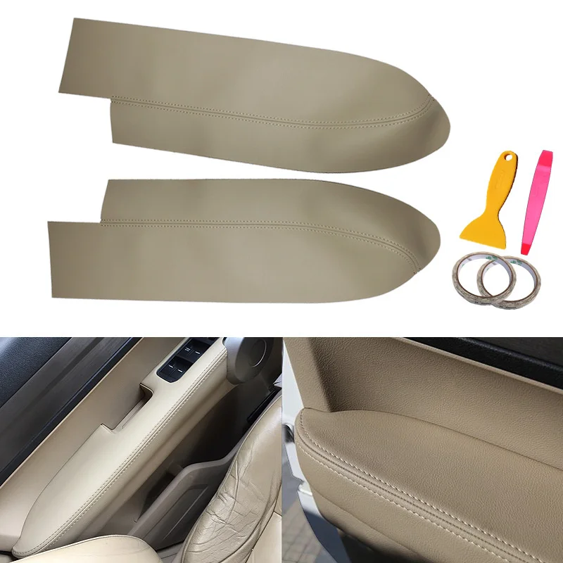 

2pcs Microfiber Leather Door Handle Armrest Panel Decorative Cover for Honda CR-V Honda CRV 07-10