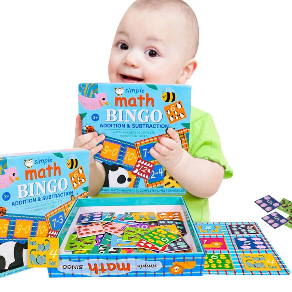 

Digital Bingo Card Game Number Card Board Matching Game Set Bingo-Style Math Game Various Cartoon Patterns Educational Presc