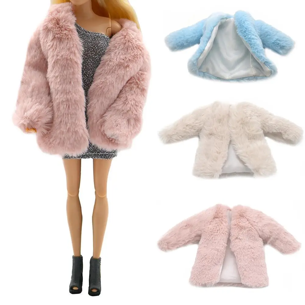 

Doll Clothes Multicolor Long Sleeve Soft Fur Coat Winter Accessories Toy Warm Wear Clothes Casual Kids For Doll S5Q2