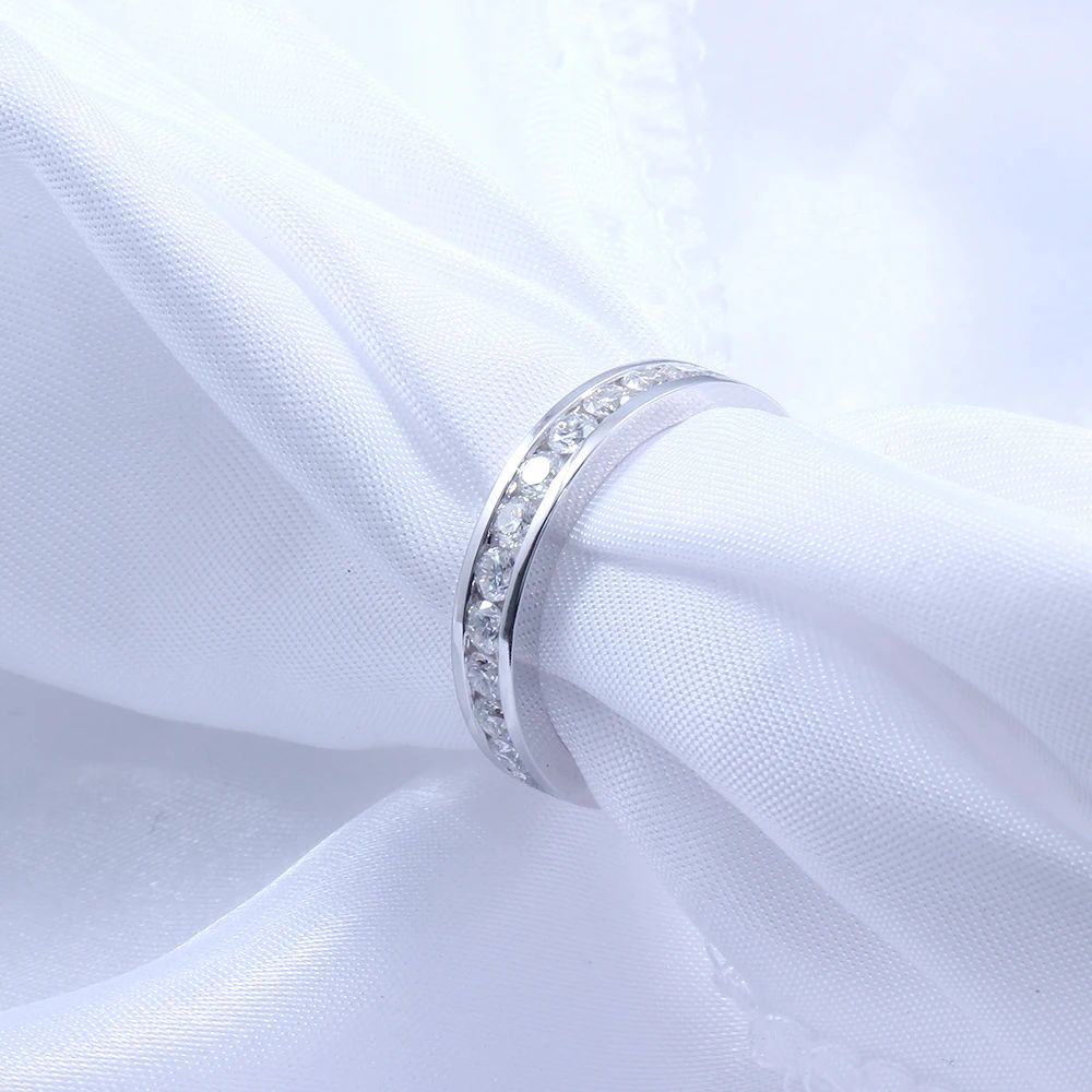 Transgems влюбленные золото муассанит обручальное кольцо Вечность однотонные 14K