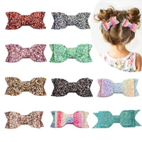 5pcslot sequin hair clips glitter hair bow handmade applique hairpin headwear home party spring outing baby hair accessories
