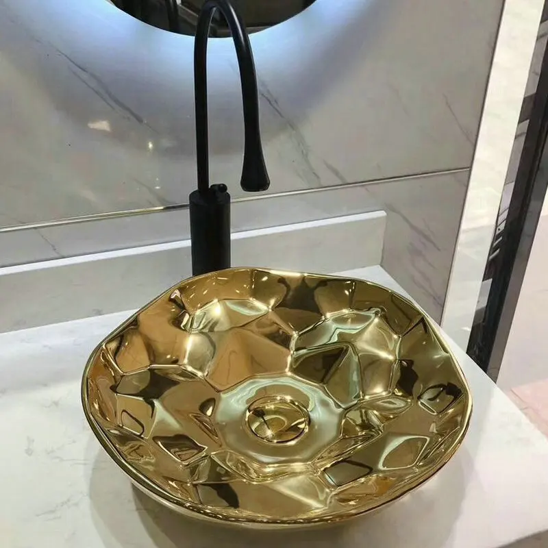 Современный стильный розовый Золотой Серебряный столешница круглая чаша