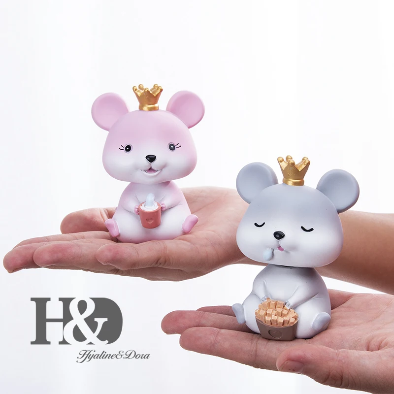 H& D фигурка крысы качающаяся голова автомобиль орнамент куклы аксессуары смолы мультфильм миниатюры украшение дома приборная панель Рождественский подарок
