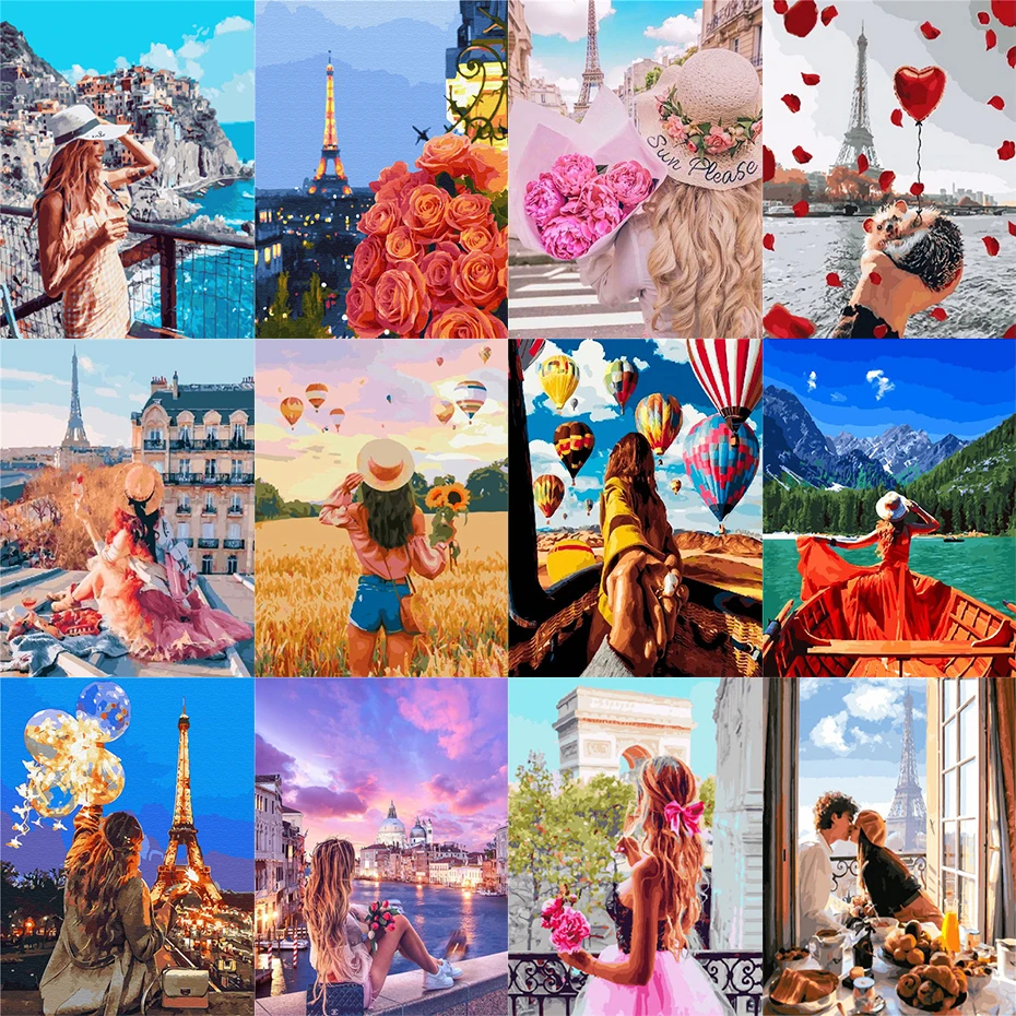 

tapb Romantic Love Girls DIY Painting By Numbers Adults Hand Painted Drawing On Canvas Pictures By Numbers Wall Art Decor