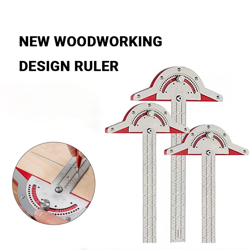 

Woodworkers Edge Rule Efficient Protractor Angle Protractor Woodworking Ruler Angle Measure Stainless Steel Carpentry Tool
