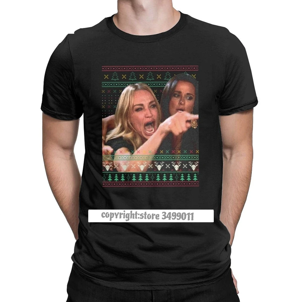 

Unique Yelling At A Cat Ugly Christmas Sweater Meme Tee Shirt Men Crewneck Cotton Tshirt Tee Shirt Clothes