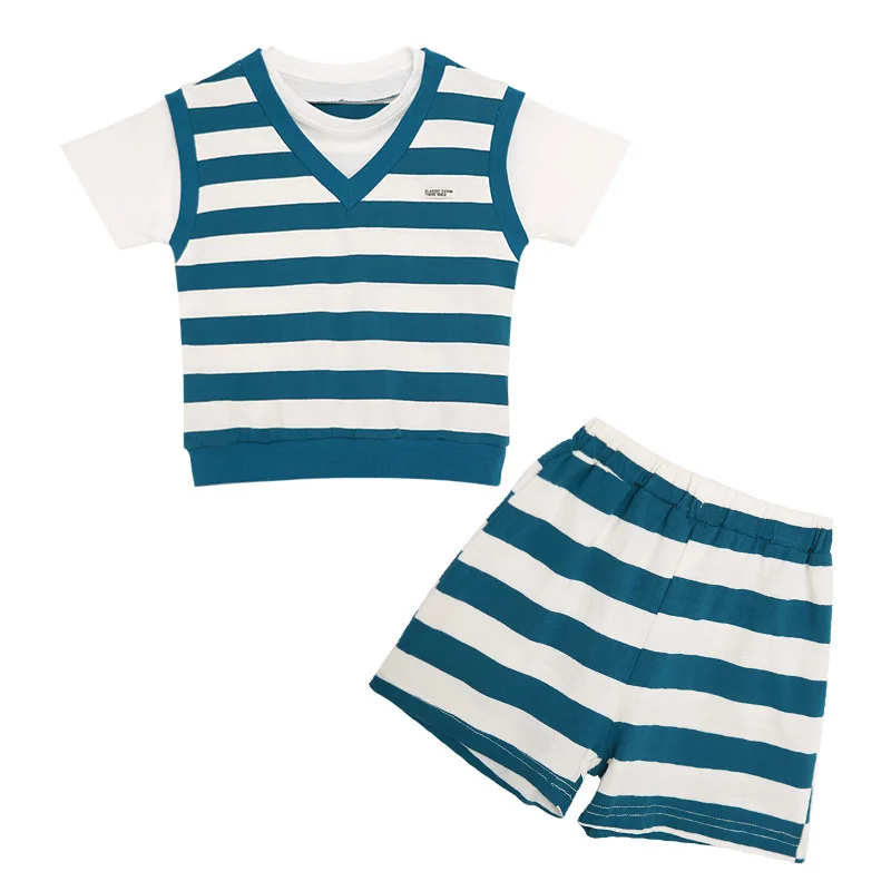 

Family Matching Clothes Outfit Set 2021 Summer Women and Girls Stripe Shirt+Shorts 2Pcs Sets Mum and Daughter Matching Clothes