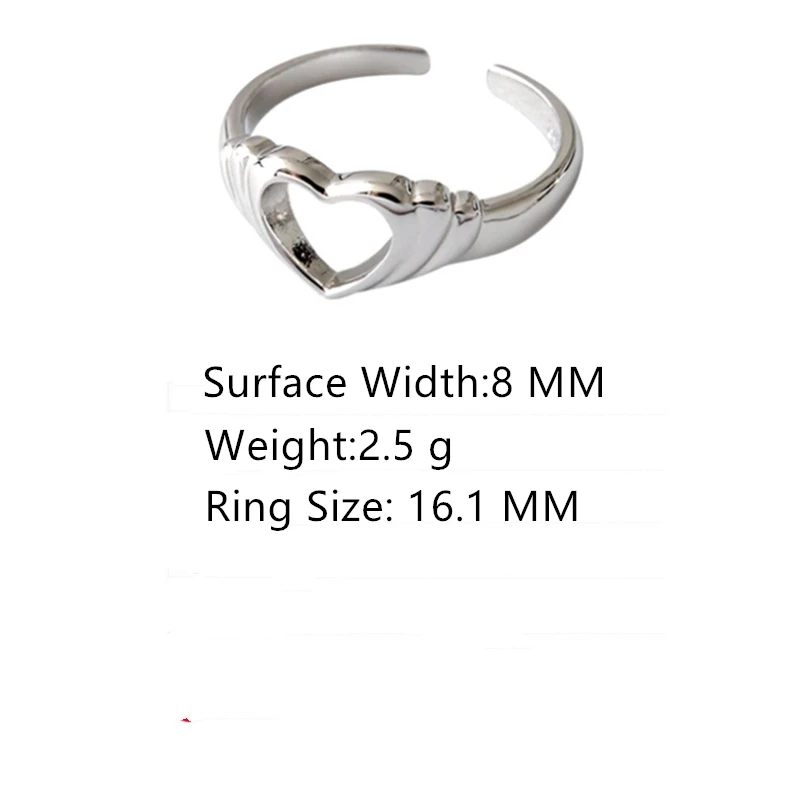 Многослойные творческие кольца гладкие с сердечком день рождения День Святого