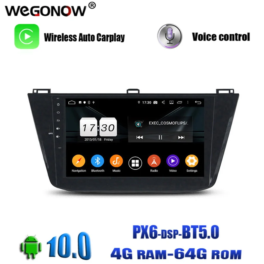 Автомобильный DVD плеер PX6 DSP HD IPS Android 10 0 8 ядер 4 Гб 64 GPS навигация карта RDS радио Wi Fi