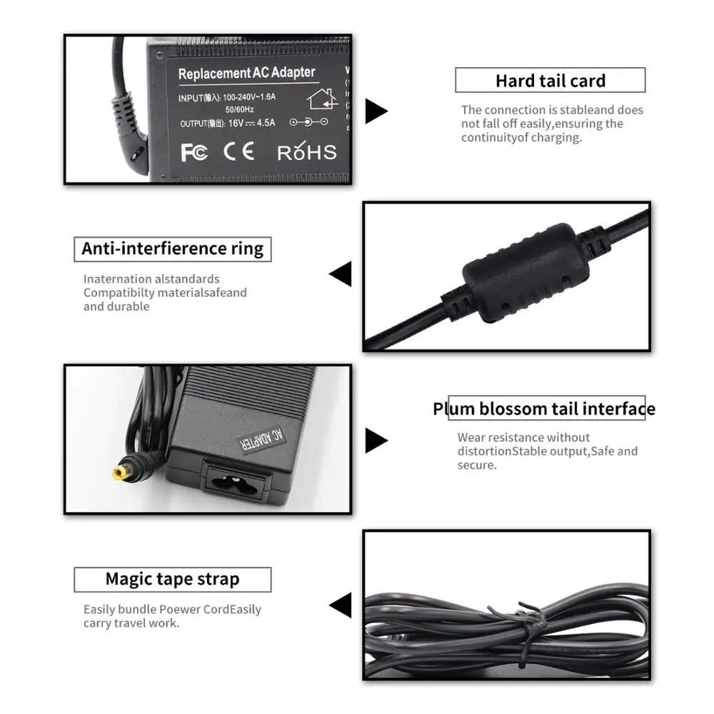 

16V 4.5A 72W AC /DC Power Supply Adapter Battery Charger for Panasonic ToughBook CF-30/CF-73
