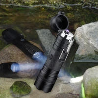 outdoor camping lighting aluminum alloy strong torch for long time sealing waterproof charging double arc compact easy to carry