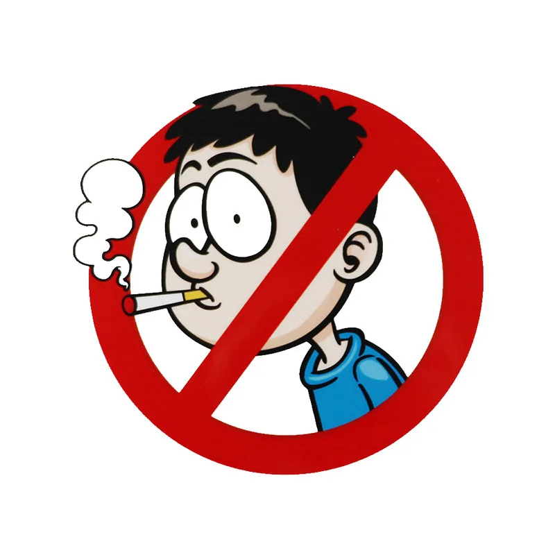 

12.8CM*12.5CM 1 Pcs Cartoon NO SMOKING Decal PVC Car Sticker