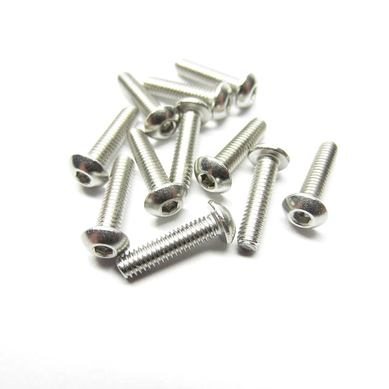 Винты с шестигранной головкой 100 шт. круглые болты 304 из нержавеющей стали M3