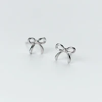 2020 new tiny simple bowknot stud earrings for women girls kid 925 sterling silver jewelry accessories gifts