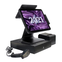 black 159 7 inch dual pos abs plastic case with metal alloy stand cash register machine for store