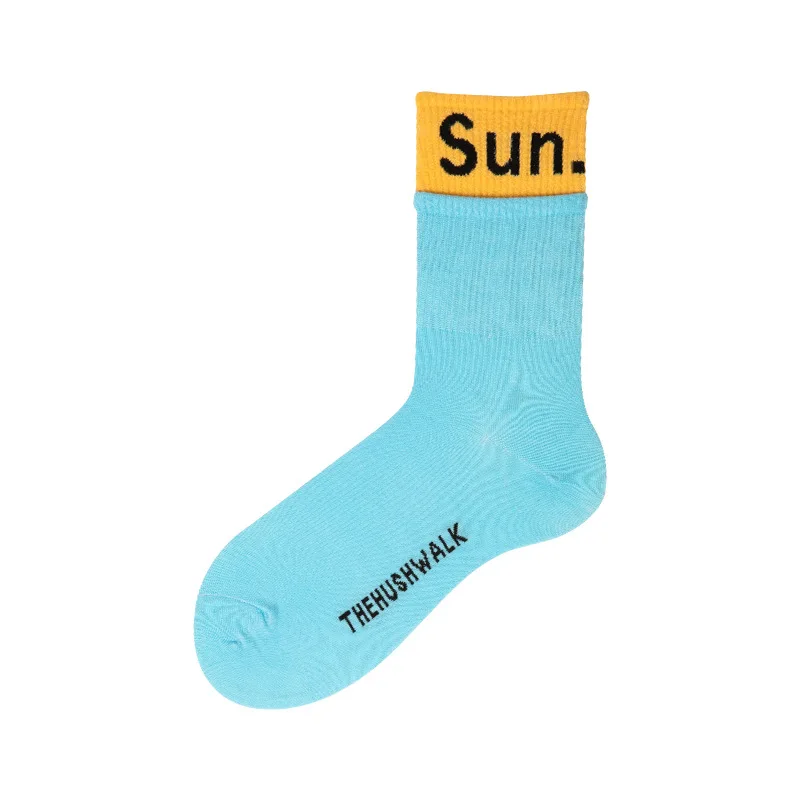 В Корейском стиле носки для женщин и мужчин хлопковые в Харадзюку средние Носки