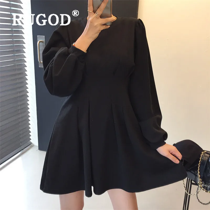 Женское мини-платье RUGOD весеннее корейское элегантное платье с круглым вырезом и