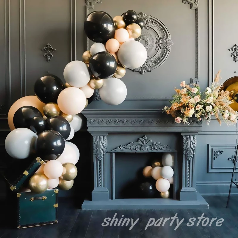 

Birthday Party Wedding Custom Balloon Decoration 5/10/12/18/36 Inch Black Grey Gold Color Latex Balloon Supplied By Wholesale