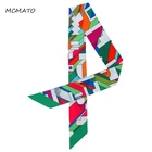 Шарф женский Шелковый в клетку, с геометрическим принтом