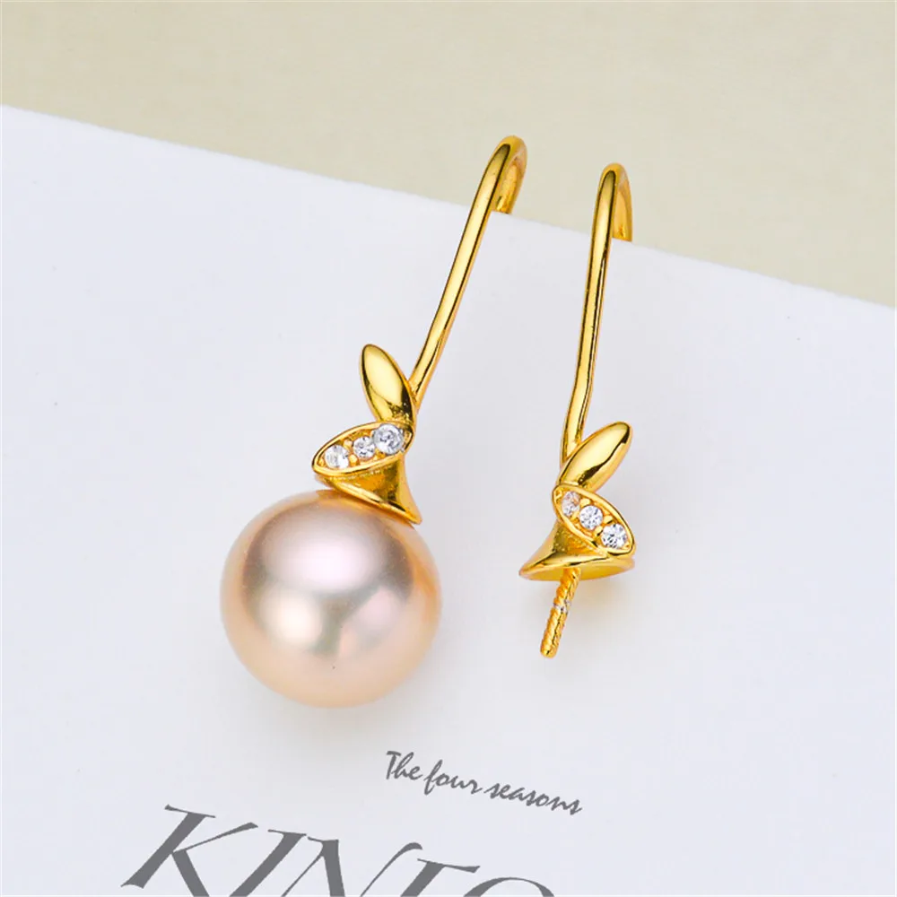 

2021 New Pearl Ear Hook Earrings Settings S925 Sterling Silver Metal DIY Handmade Making Accessories Jewelry Findings