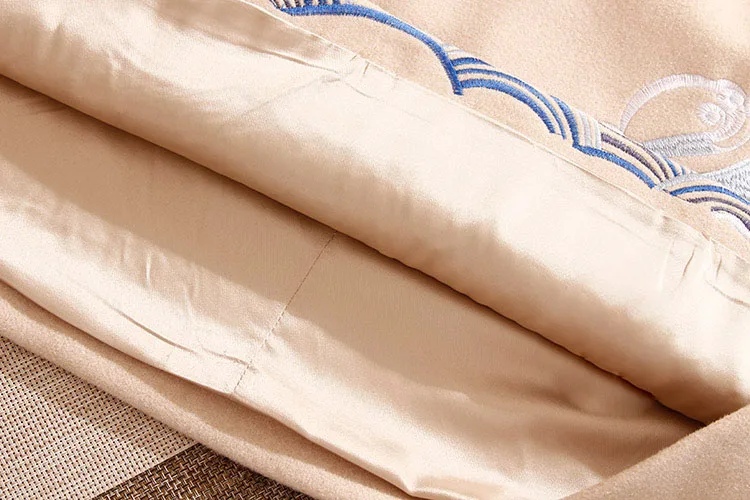 Высококачественное Женское шерстяное платье осень зима с Королевской вышивкой