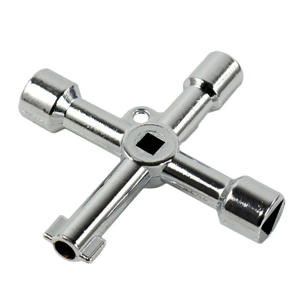 

HiMISS 4 In 1 Universal Cross Key Triangle Key for Train Electrical Elevator Cabinet Valve Alloy Triangle Square