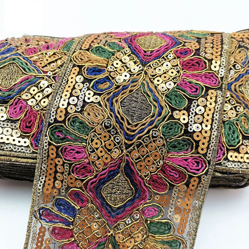1 ярд кружевная отделка с блестками ткань вышивка сделай сам ленты для одежды