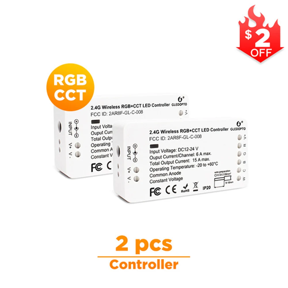 2pcs RGBCCT G светодиодный opto Zigbee RGBCCT RGBW светодиодный контроллер управления Smart 12V 24V DC Голосовое управление Echo Plus Smartthings Zigbee 3,0 контроллер-концентратор - Цвет: 2pcs RGBCCT