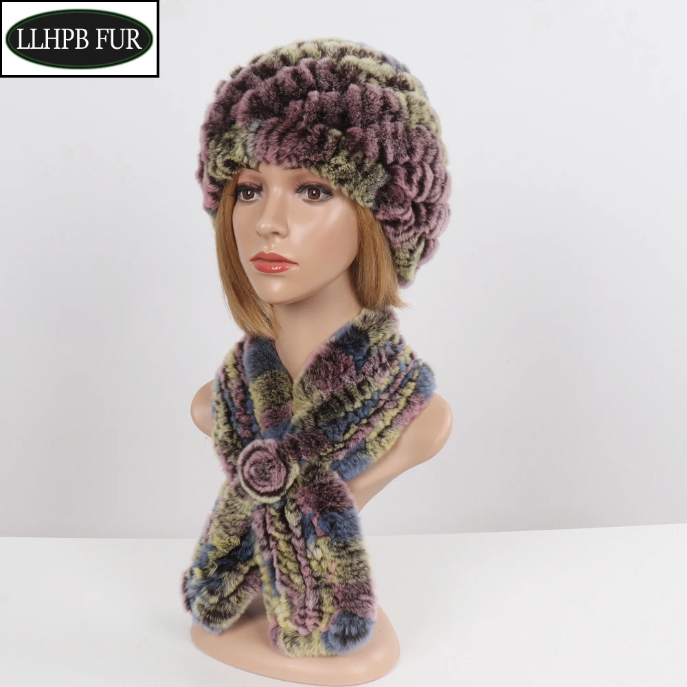 Модная женская меховая шапка для девушек зимняя из натурального меха кролика