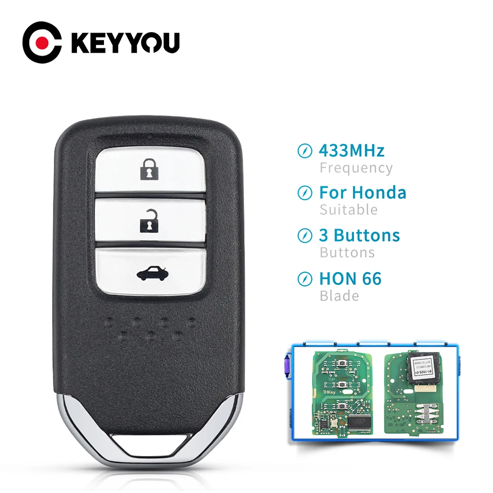 KEYYOU FCC ID: KR5V2X умный дистанционный ключ брелок от машины 3 кнопки 433 МГц ID47 чип для