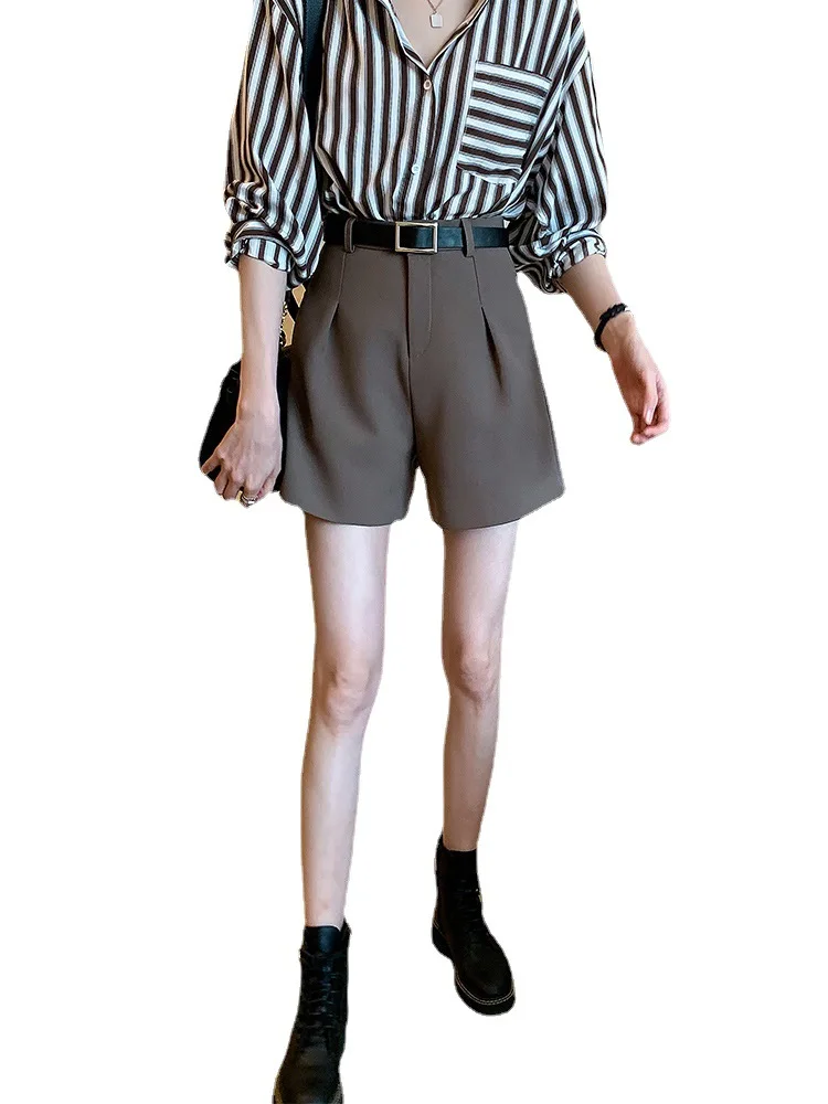 

2021 Summer New Shorts Women's High Waist Casual Pants Loose and Thin Wide-leg Pants A-line Suit Pants Summer Pants