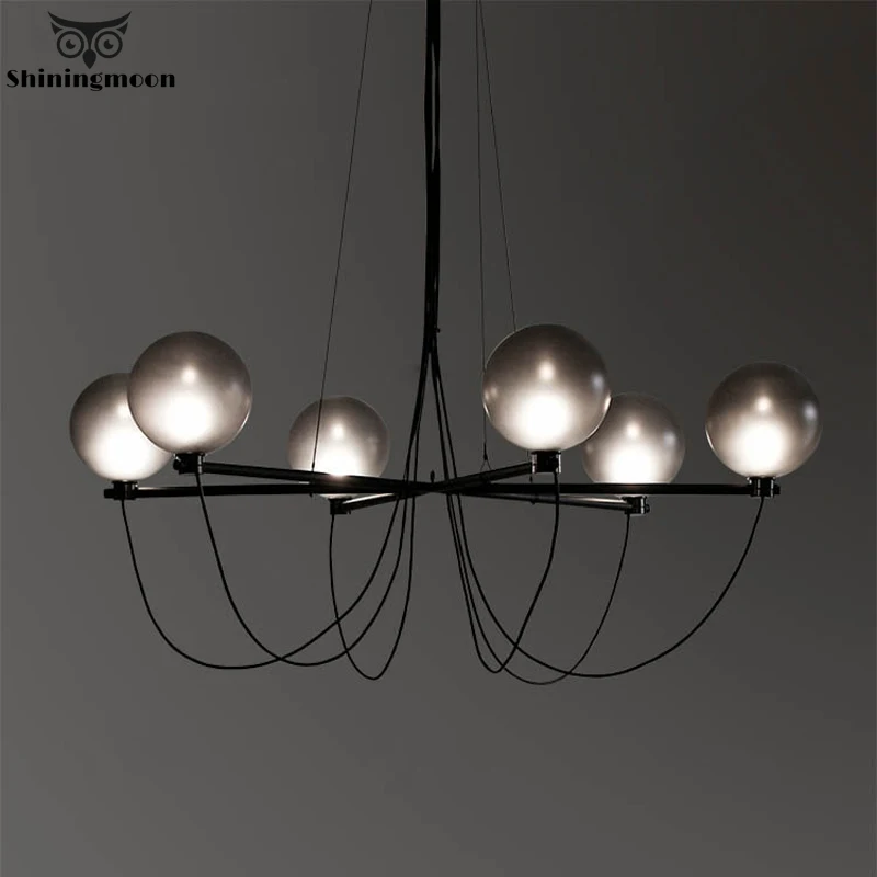 Современная стеклянная сферическая люстра роскошного дизайна в скандинавском