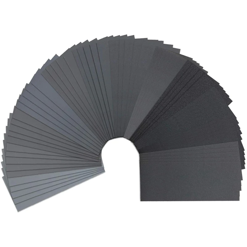 

65Pcs Wet Dry Sandpaper 120 to 3000 Grit Assortment 9 x 3.6 Inches for Automotive Sanding, Polishing, Dry or Wet Sanding