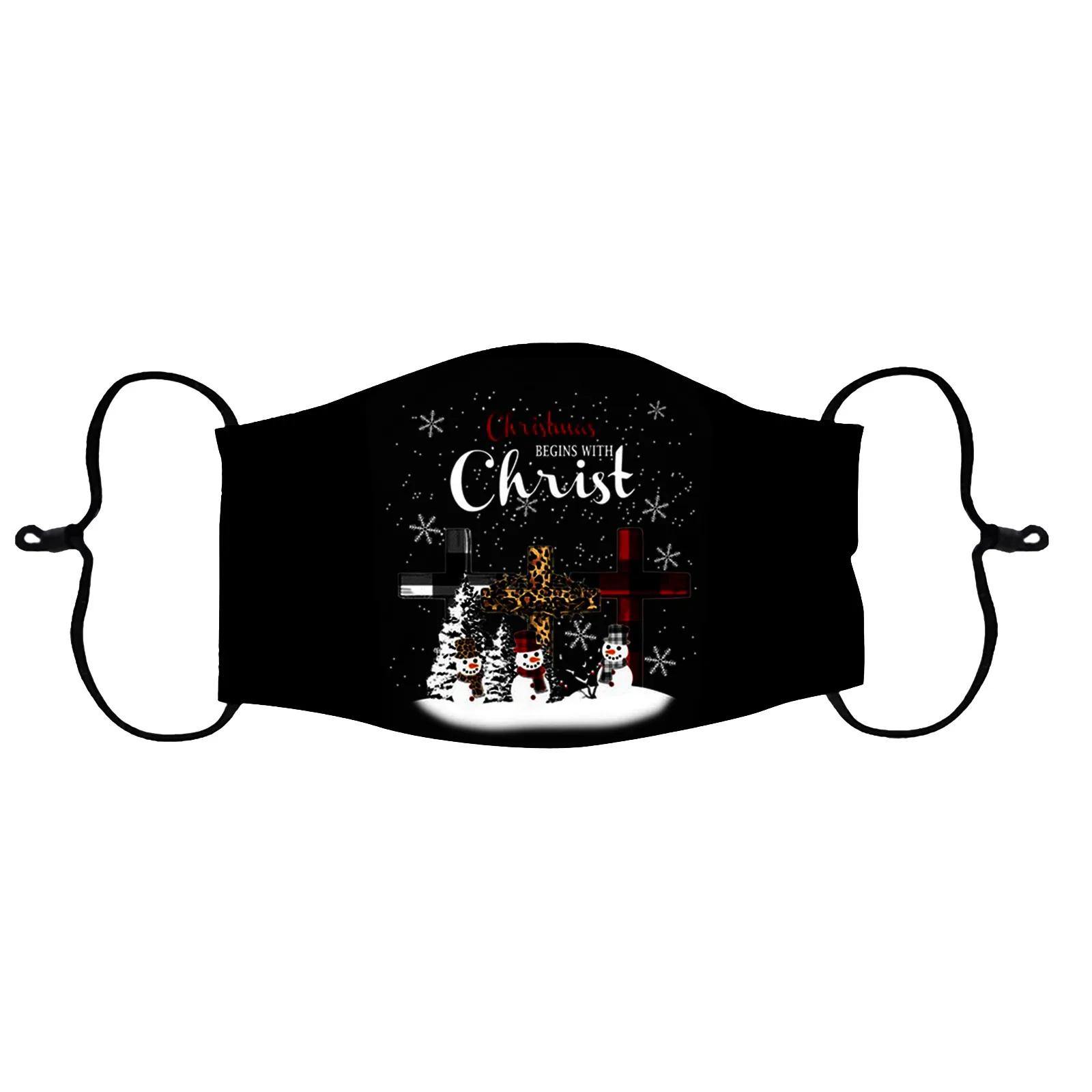 IPC печатная Рождественская хлопковая маска для лица PM2.5 дышащая моющаяся