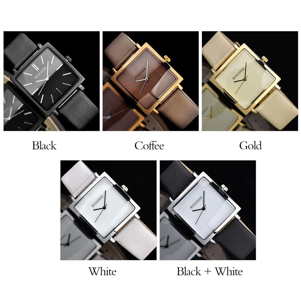 

Woman Exquisite Retro Quartz Watch Simple Square Analog Wrist Watch Lady PU Leather Band Watches