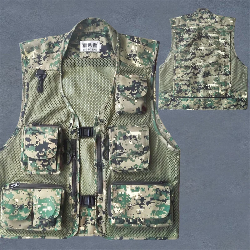 Мужская повседневная тактическая сетчатая жилетка с несколькими карманами