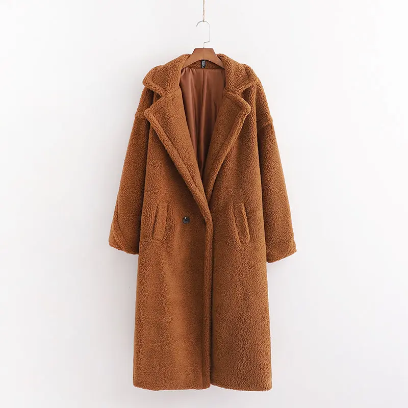 

Autumn Winter Women Caramel Teddy Coat Stylish Female Thick Warm Cashmere Jacket Casual Girls Streetwear