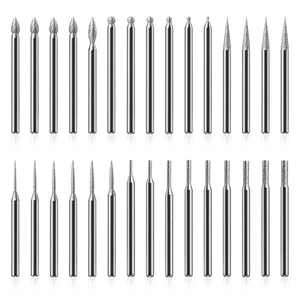 Алмазные сверла Dremel 30 шт., ротационный инструмент, насадки для гравировки, детали, хвостовик 3 мм, 30 в 1, шлифовальные иглы, иглы для полировки