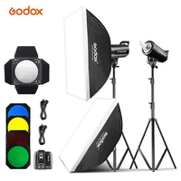 Godox 800W 2* SK400II 300Ws Flash Light Kit with Godox X1 System Trigger &Barn Door& 2* 60x90cm Softbox & 2*280cm Light Stand
