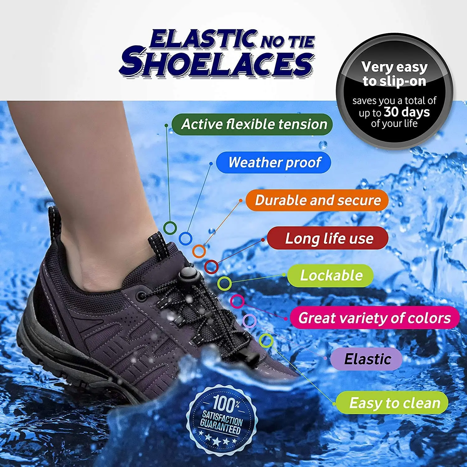 

1 Pair 17 Colors Elastic Shoelaces Round Locking No Tie Shoe Laces Kids Adult Quick Lazy Laces Rubber Sneakers Shoelace T