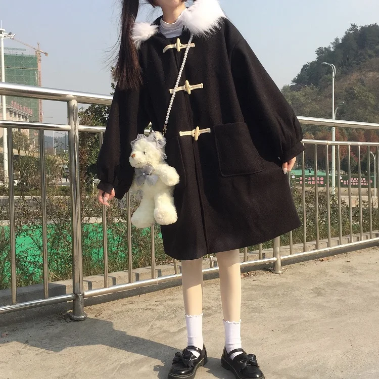 

Women Fall Winter Loose Korean Style Women Solid Color Long Overcoat luxury Winter Coat Veste Longue Femme Women Clothing BE50NZ