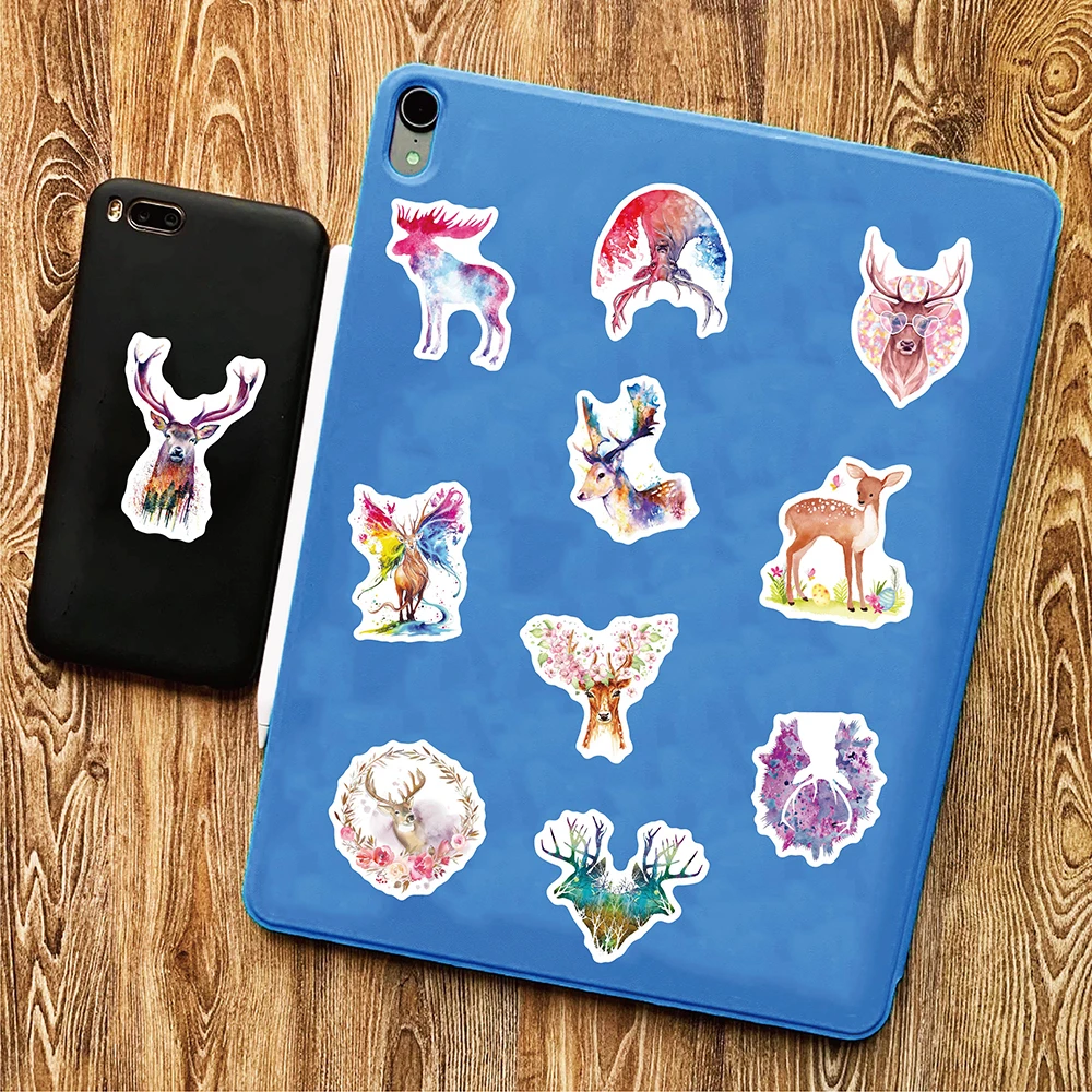 50pcs mix styles cute cat watercolor animal stickers aesthetic laptop luggage phone scrapbook graffiti decals sticker kids toy free global shipping