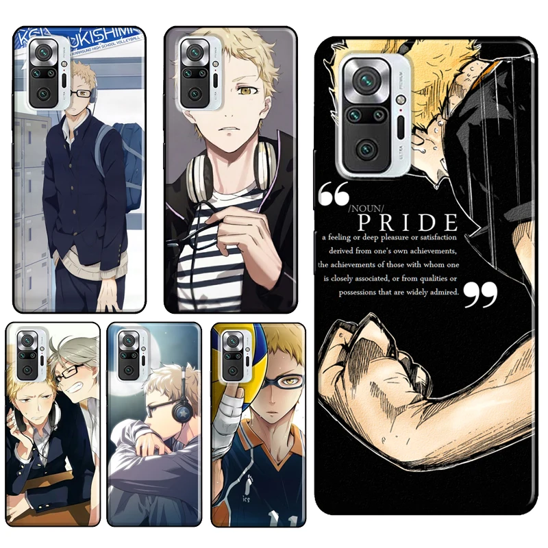 Чехол Tsukishima Kei Haikyuu для Xiaomi Redmi Note 11 8 9 10 Pro Note 10S 8T 9S, чехол для Redmi 10 9 9T 9C 9A