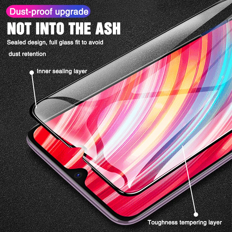 Закаленное стекло 2 в 1 с полным покрытием для Xiaomi Redmi Note 8 7 Pro 8T защита экрана