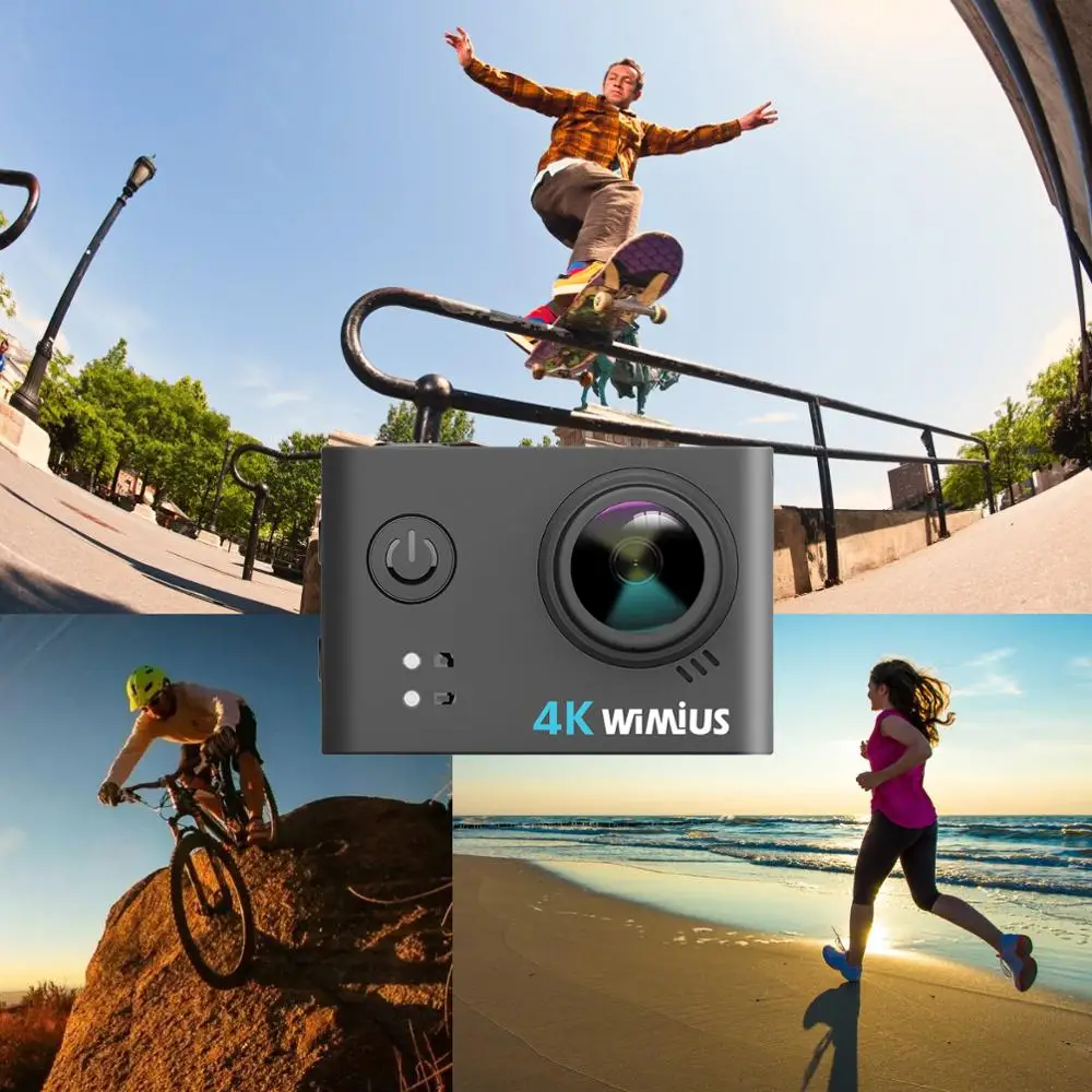 Wimius L2 Спортивная экшн видеокамера s 12MP Водонепроницаемая 4K Ultra HD DV 170D камера wifi на
