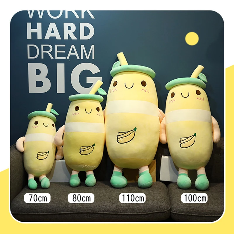 

65-80cm Fruit Plush Toy Soft Filling Straw Cup Doll Children's Toy Girl Avocado Pillow Birthday Gift Plush Doll For Child
