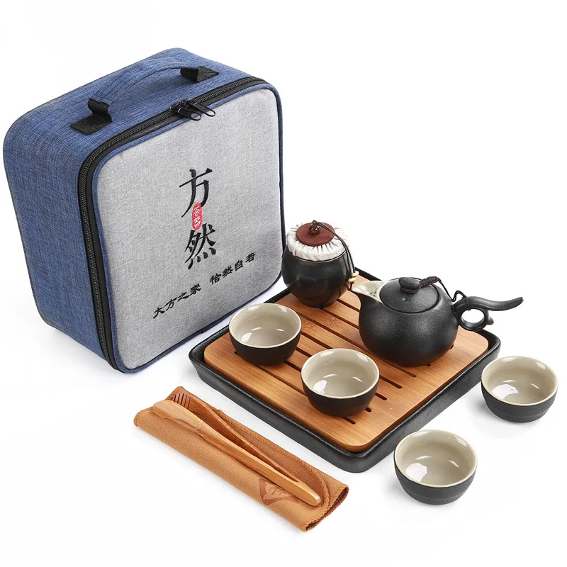 Китайский дорожный чайный набор керамический портативный горшок фарфоровый