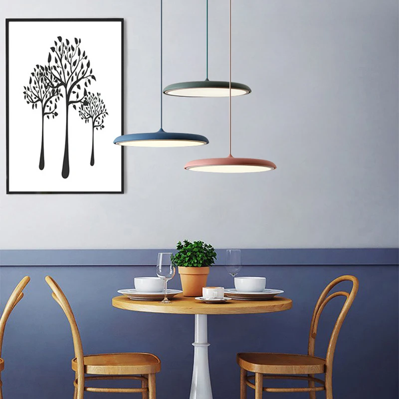 Lámparas de techo colgantes OVNI de diseño artístico, candelabro nórdico, lámpara colgante decorativa para comedor y dormitorio, Lustre redondo de cocina