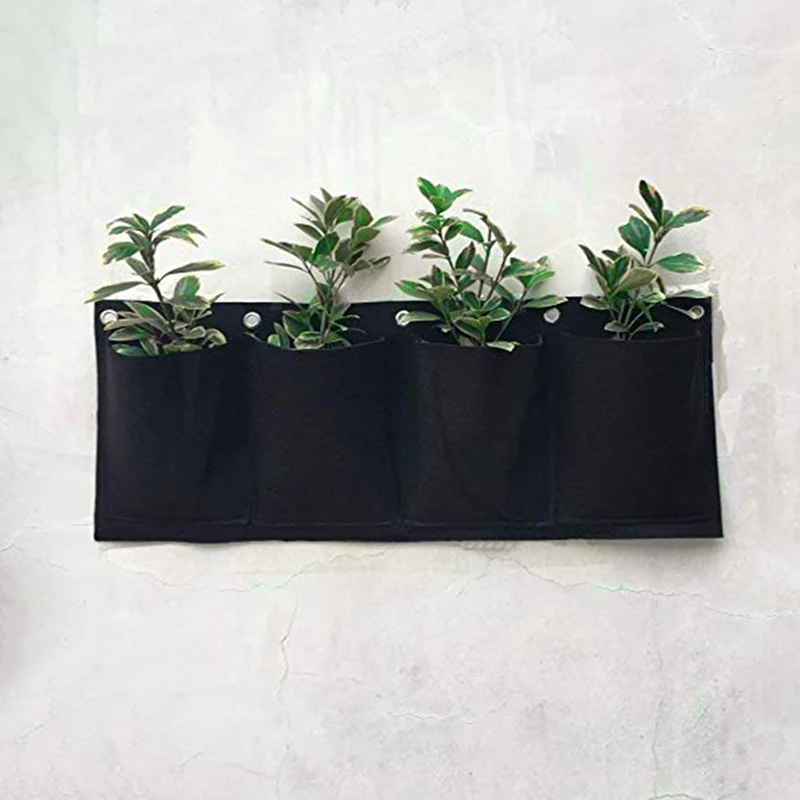 Распродажа настенный посадки сумки 4 кармана уличные цветочные горшки войлок