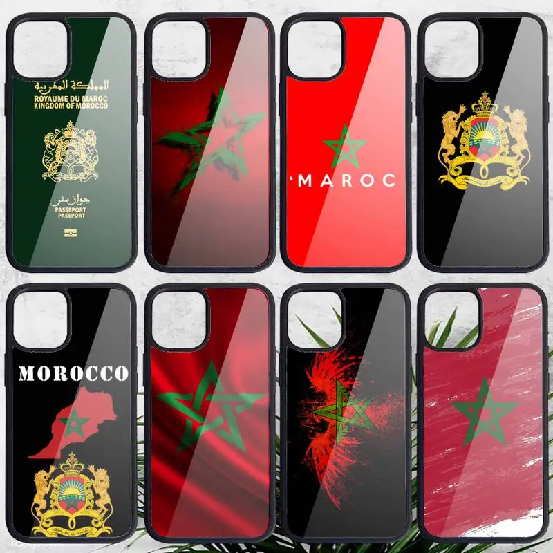 

Morocco Flag Coat Of Arms Phone Case PC for iPhone 11 12 pro XS MAX 8 7 6 6S Plus X 5S SE 2020 XR